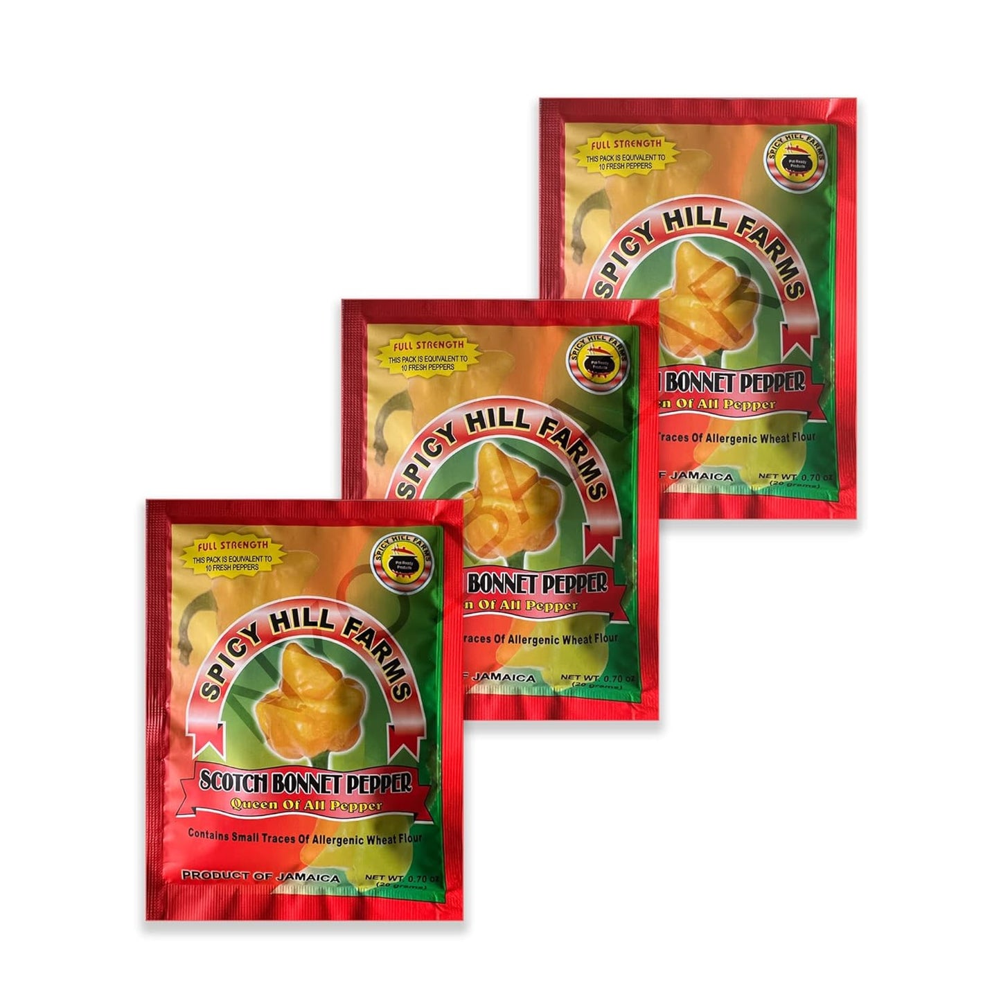 Spicy Hills Farms Scotch Bonnet Pepper (Pack of 3)