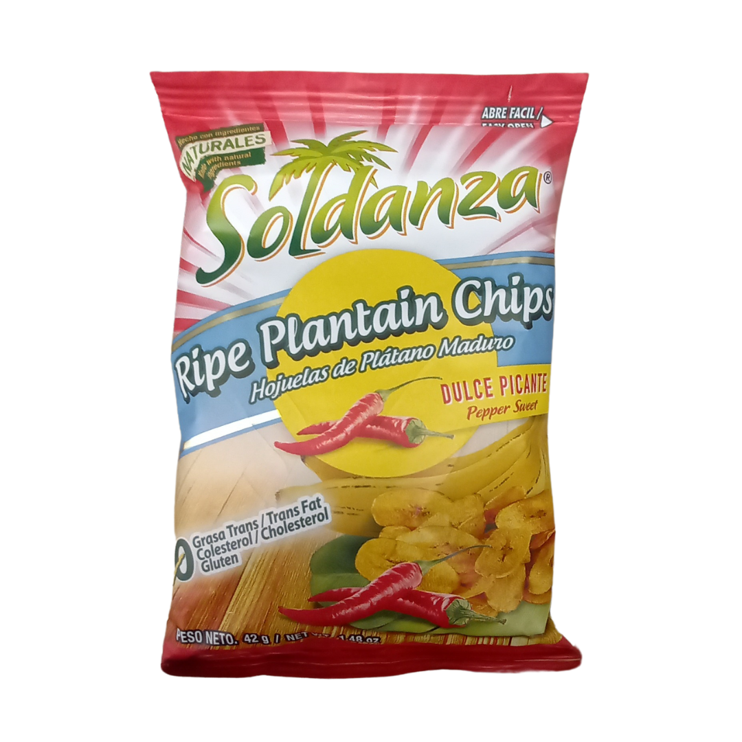 Soldanza Ripe Plantain Chips-Pepper Sweet (Pack of 12)